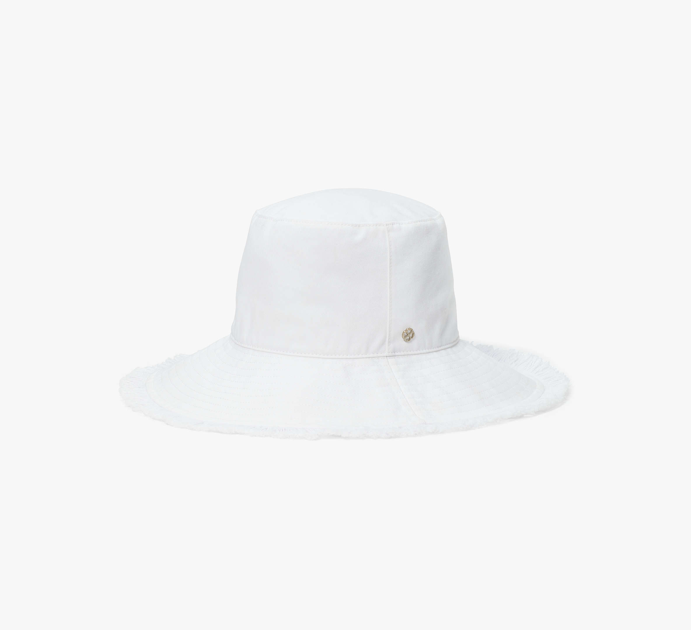Shop Kate Spade Fringed Long Brim Bucket Hat In White