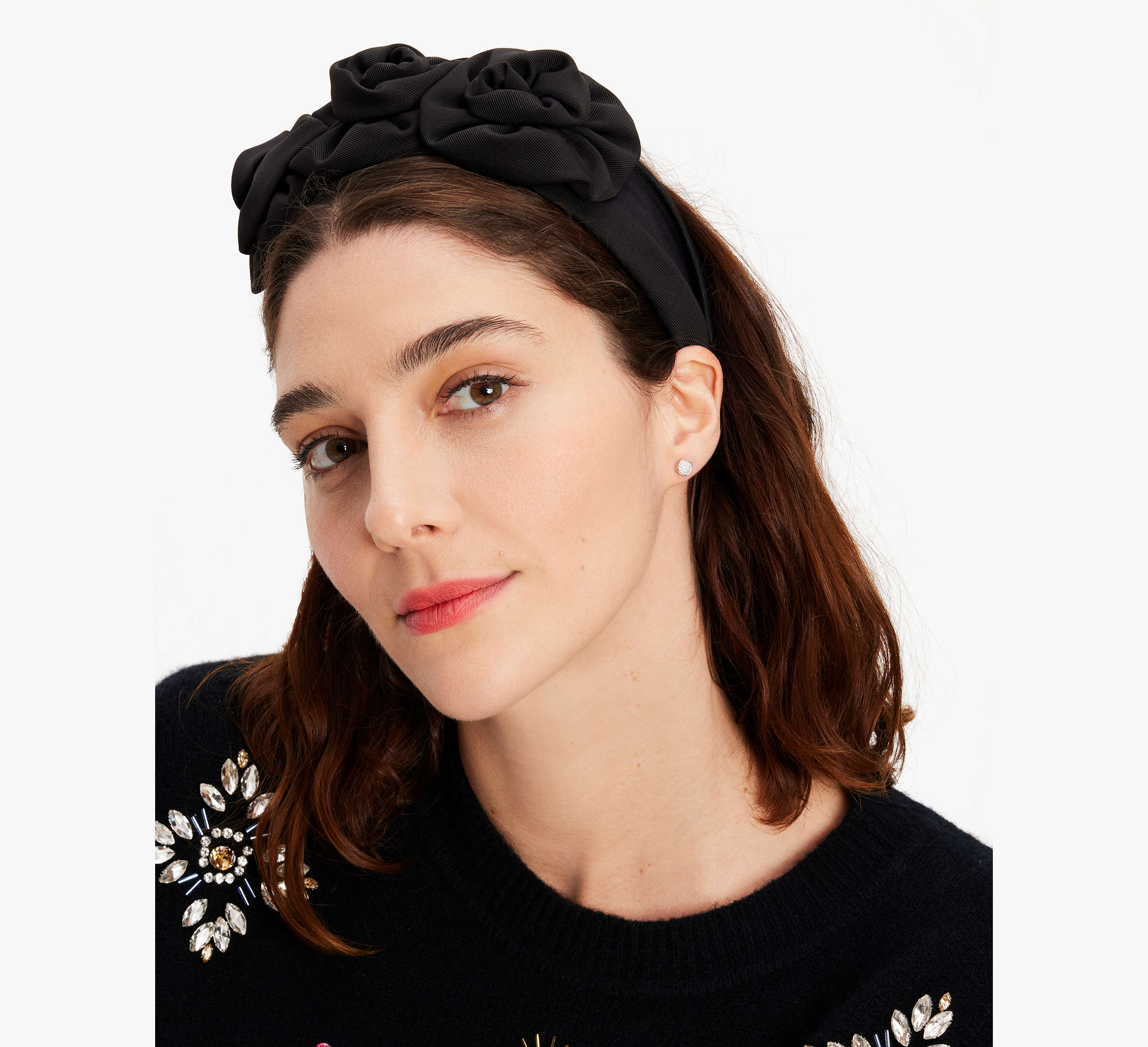 Kate Spade Rosette Florettes Headband In Black