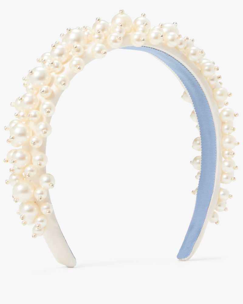 Kate Spade Bridal Pearl Embellished Headband In French Cream