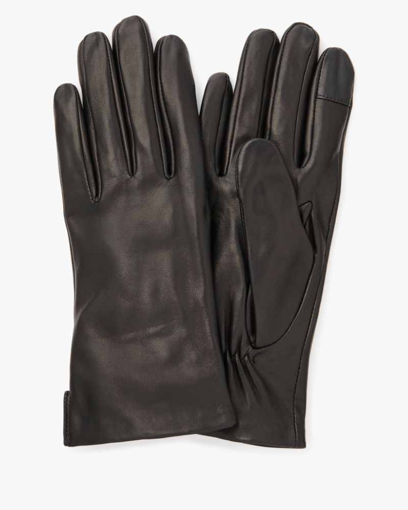 Spade Logo Leather Gloves