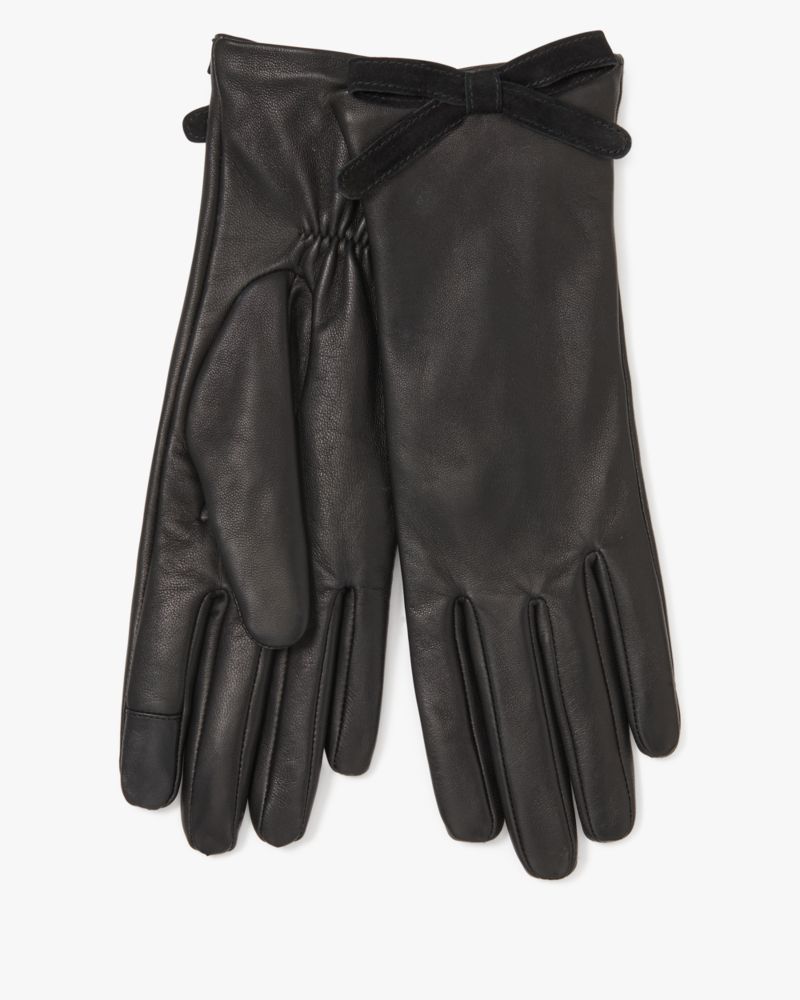 Embellished Bow Leather Gloves | Kate Spade Outlet