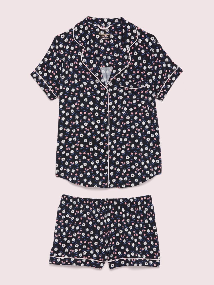 Blue Dot Short Pj Set, Black Print, ProductTile