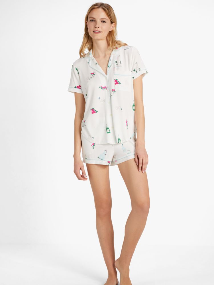 Shop Kate Spade Bridal Short Pj Set In Celebration Print