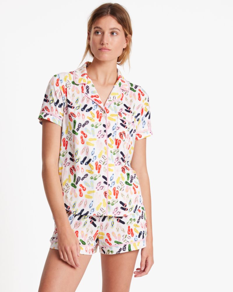 Kate Spade Short Pj Set In Beach Sandals