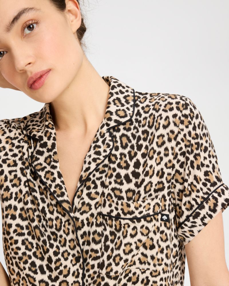 Kate Spade Painterly Cherries Short Pj Set In Brown
