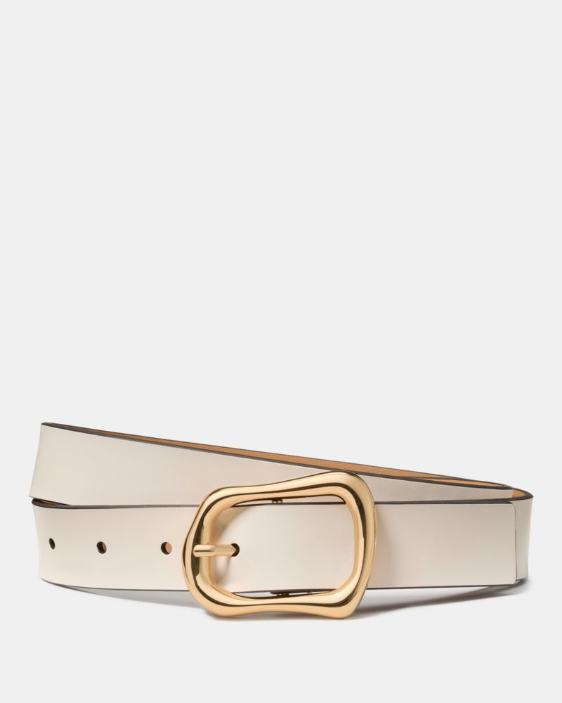 Kate Spade Molten Buckle Belt In White