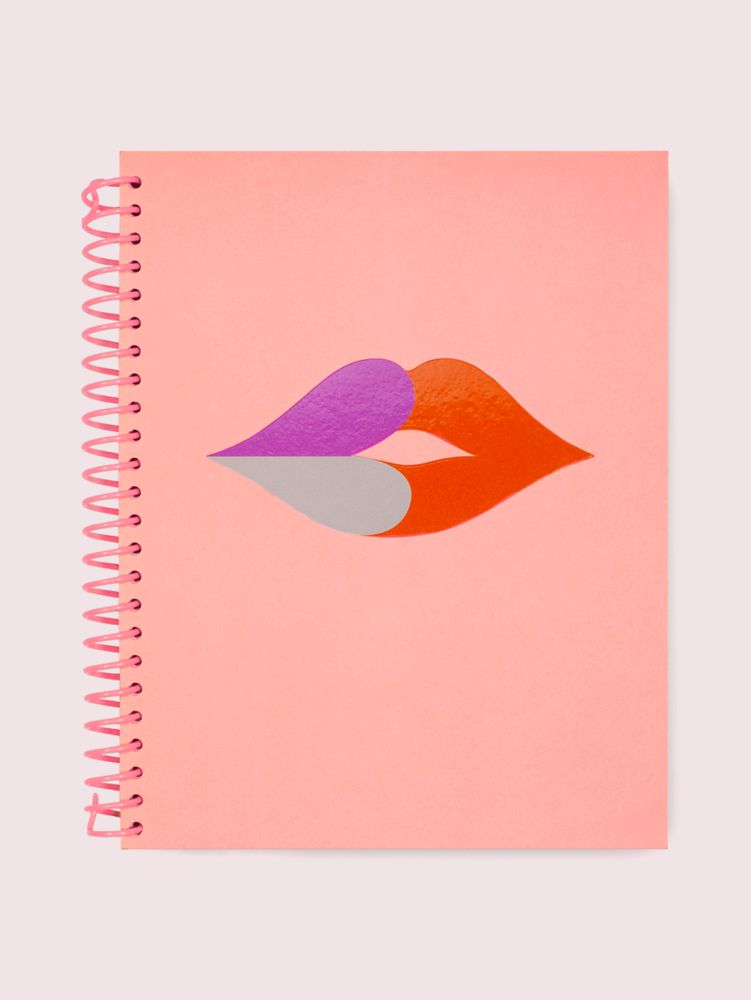 Heart Lips Spiral Notebook, Quartz Pink, Product