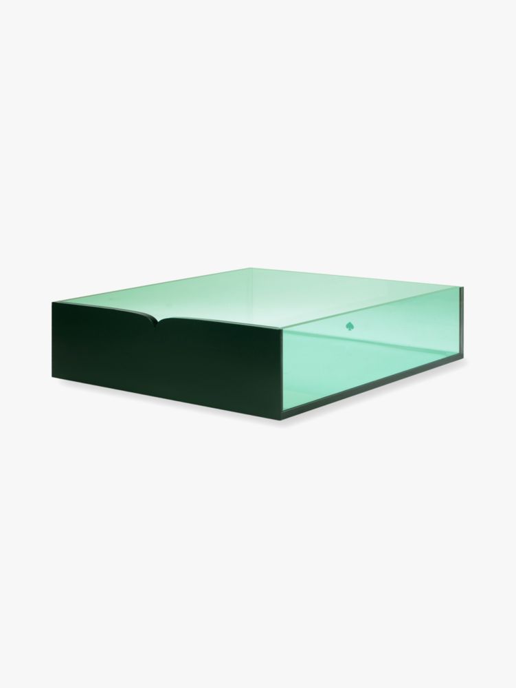 Colorblock Letter Tray, Deep Jade, ProductTile