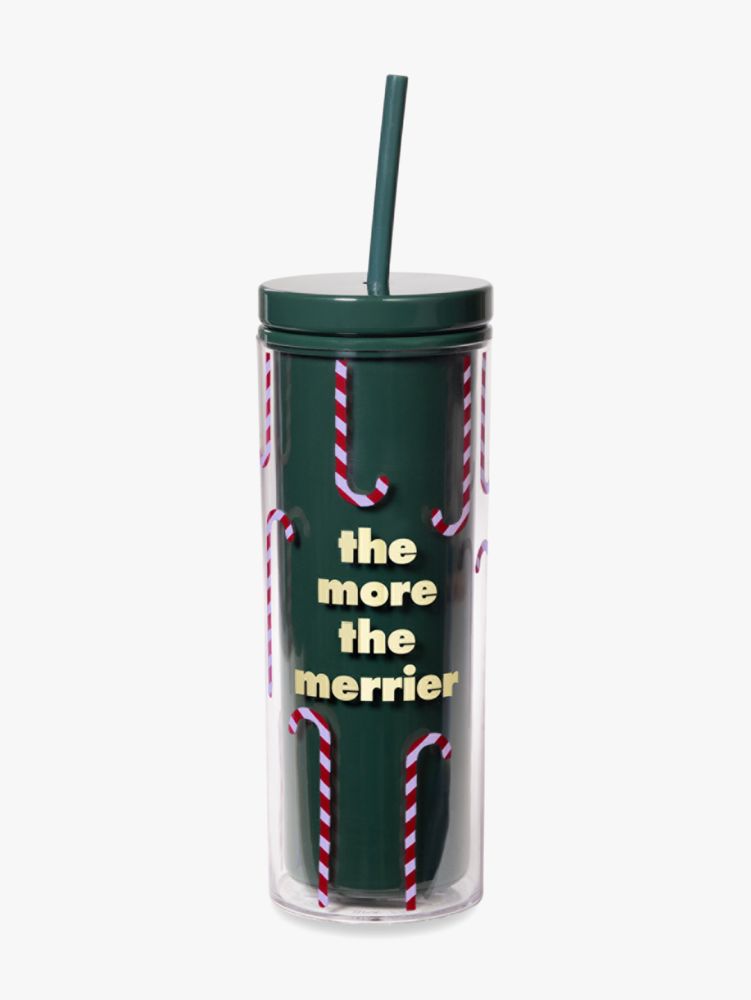 The More The Merrier Tumbler With Straw, GREEN, Product