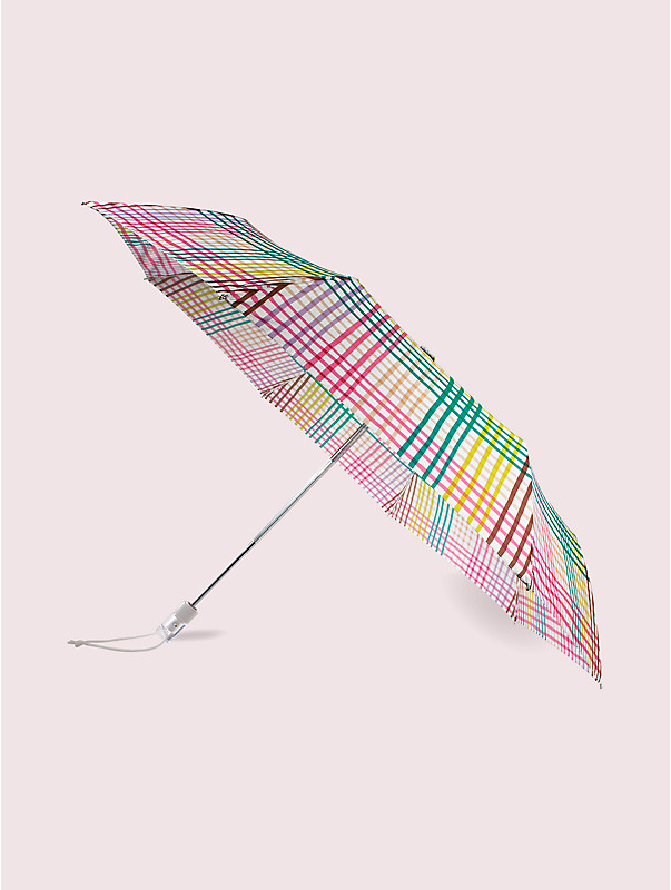Reiseregenschirm mit Vichy-Karos in Regenbogenfarben, , rr_large