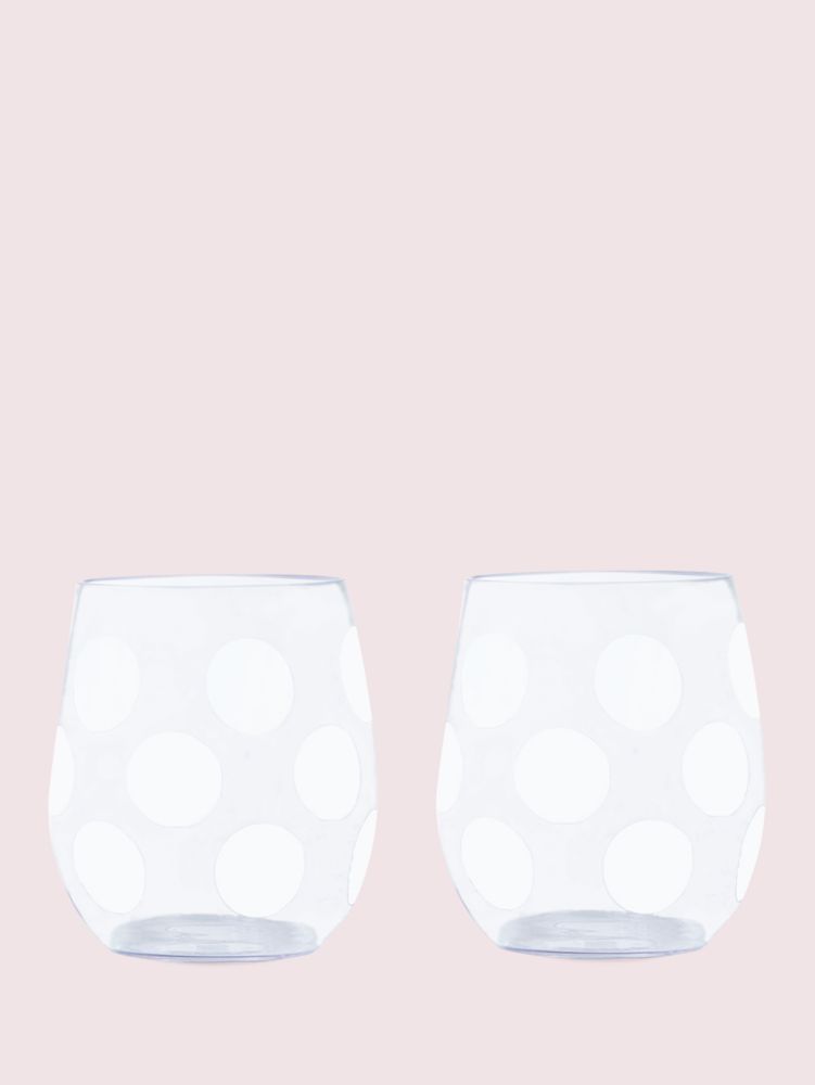 Jumbo Dot Stemless Wine Glass Set | Kate Spade New York