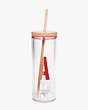 Initial Thermal Tumbler With Straw, Quartz Pink, Product