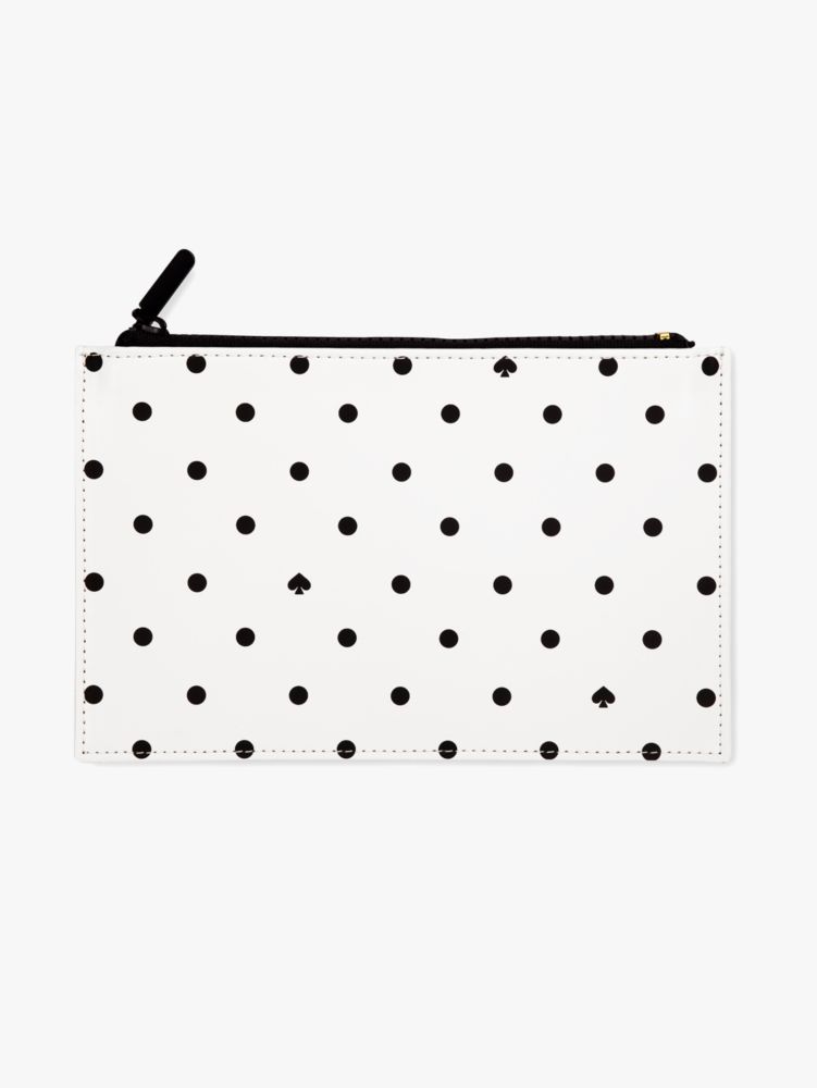 Black Spade Dot Pencil Pouch, Black / Glitter, Product