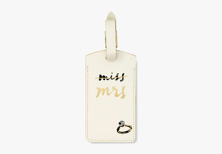 Miss To Mrs Luggage Tag, Parchment, Product