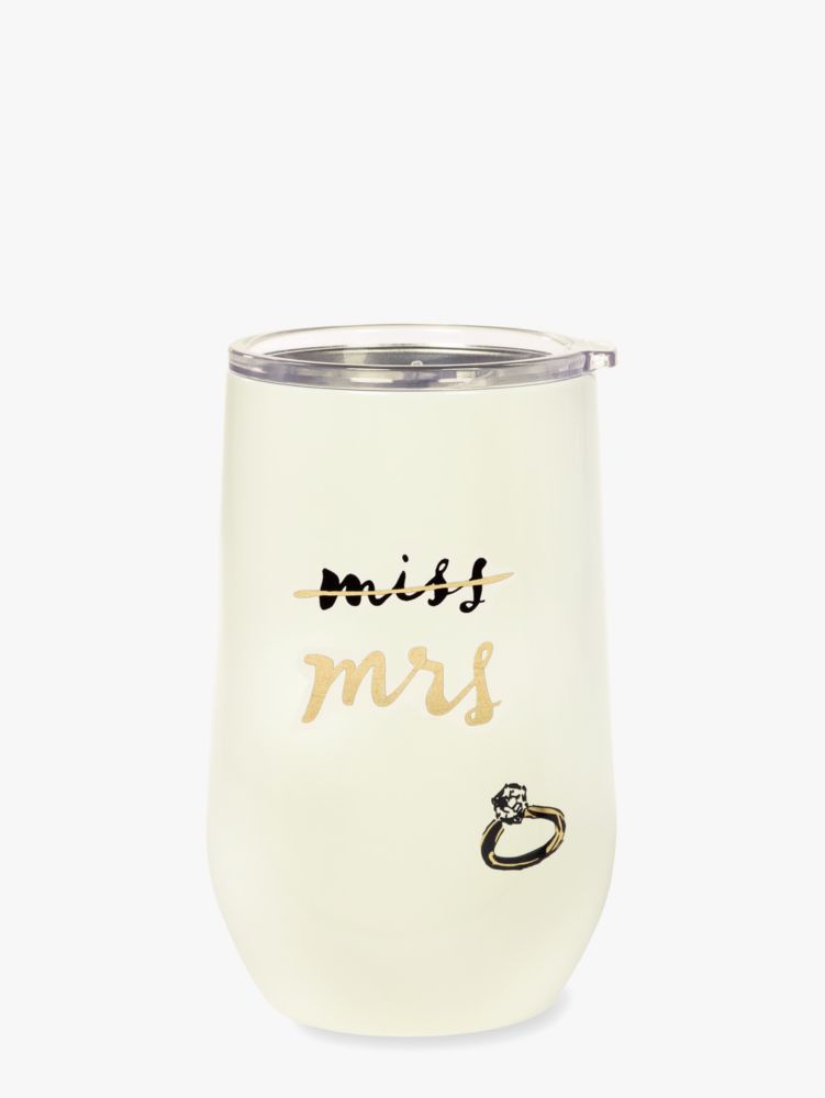Kate Spade Miss To Mrs Stemless Wine Tumbler. 1