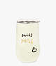 Kate Spade,miss to mrs stemless wine tumbler,kitchen & dining,Parchment