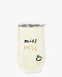 Miss To Mrs Stemless Wine Tumbler, Parchment, Product