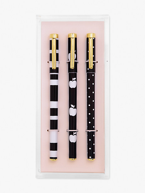 dots & stripes fine tip pen set with acrylic tray
