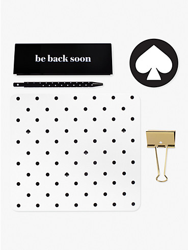 Spade Dot Be Back Soon Schreibtisch-Accessoires in Schwarz, Set, , rr_productgrid