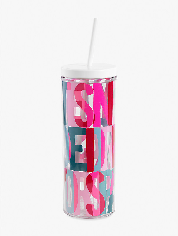 layered logo tumbler with straw, , rr_large