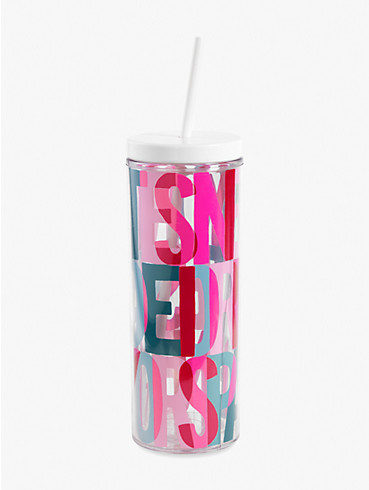 layered logo tumbler with straw, , rr_productgrid