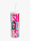 layered logo tumbler with straw, , s7productThumbnail