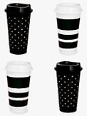 Dots And Stripes Becher to Go, wiederverwendbar, Set, , s7productThumbnail