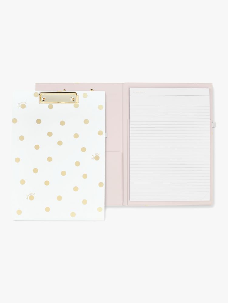 Gold Dot With Script Clipboard Folio, Gold, Product