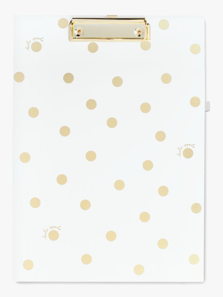 Gold Dot With Script Clipboard Folio, Gold, Product