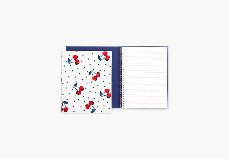 Vintage Cherry Dot Concealed Spiral Notebook, Blue, Product