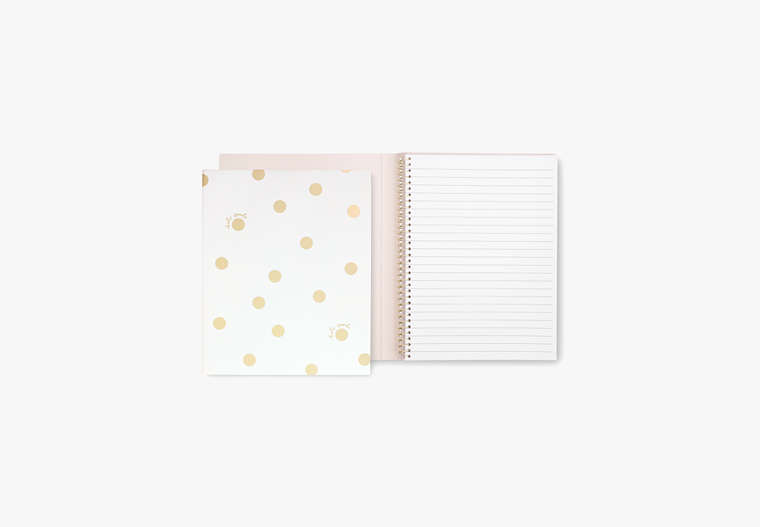 Gold Dot With Script Concealed Spiral Notebook, Gold, Product