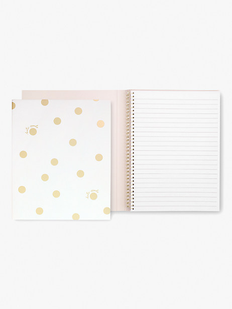 gold dot with script concealed spiral notebook