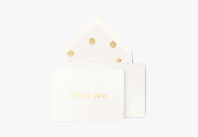 Gold Dot With Script Thank You Card Set, Gold, Product