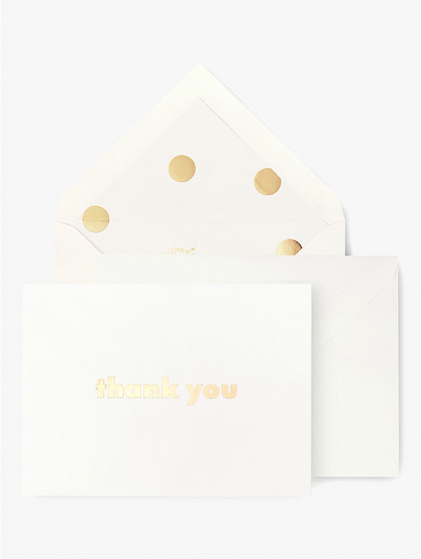 gold dot with script thank you card set, , rr_large