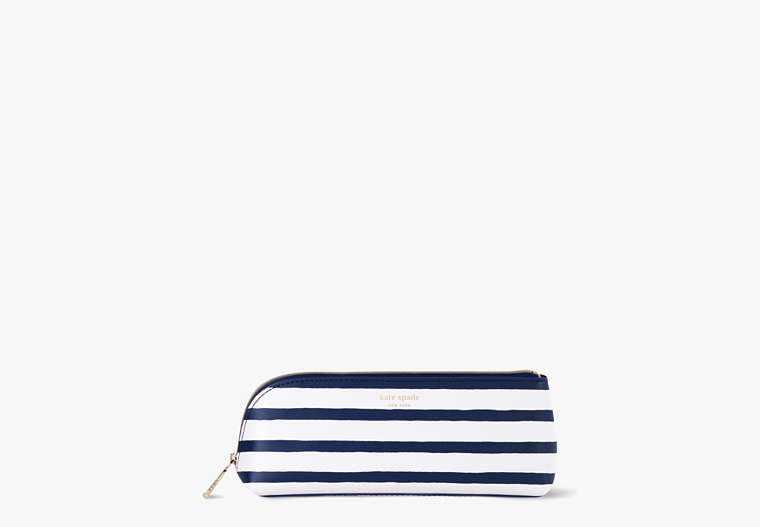Navy Painted Stripe Pencil Case, Navy, Product image number 0