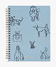 Dog Party Small Spiral Notebook, Light Blue, ProductTile