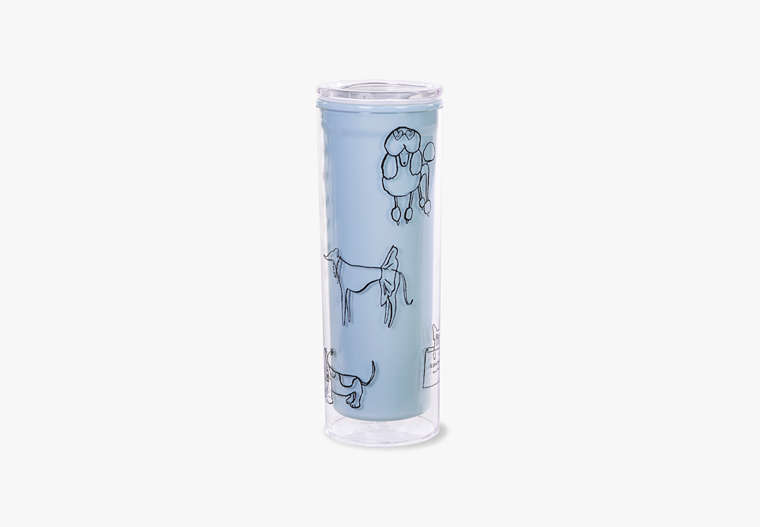 Dog Party Acrylic Thermal Mug, Light Blue, Product