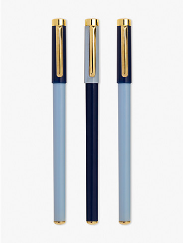 navy & blue colorblock fine tip pen set with acrylic tray, , rr_productgrid