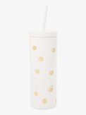 gold dot with script acrylic tumbler with straw, , s7productThumbnail