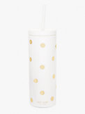 gold dot with script acrylic tumbler with straw, , s7productThumbnail