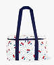 Vintage Cherry Dot Cooler Bag, Blue, ProductTile