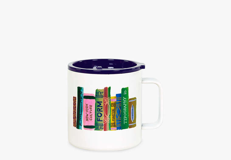 Bookshelf Stainless Steel Coffee Mug, Multi, Product