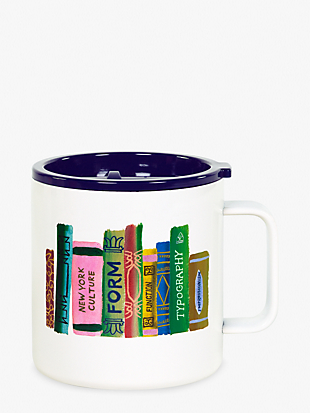 bookshelf stainless steel coffee mug by kate spade new york non-hover view