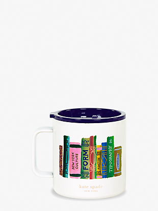 bookshelf stainless steel coffee mug by kate spade new york hover view
