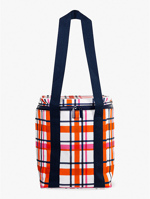 spring plaid wine picnic cooler bag, , rr_large