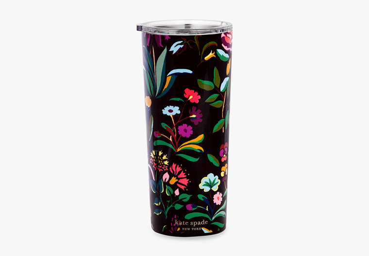 Autumn Floral Stainless Steel 24oz Tumbler, Black Multi, Product