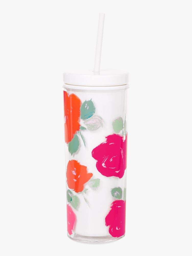 Brushy Rose Acrylic Tumbler With Straw, Deep Nova, ProductTile