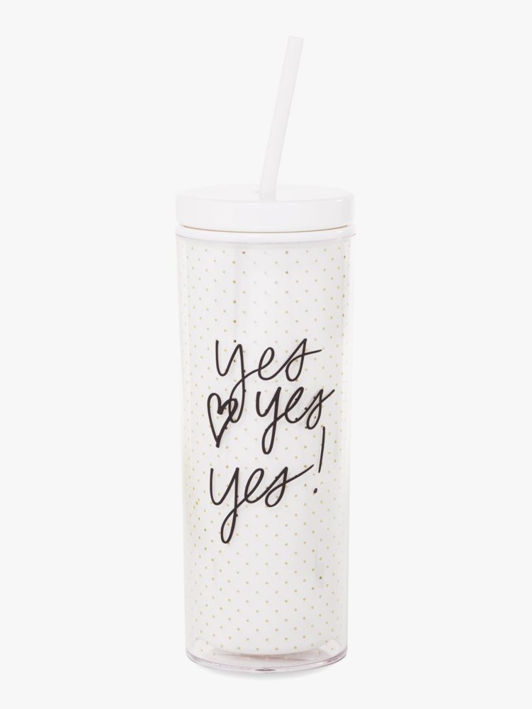 Yes Yes Yes Acrylic Tumbler With Straw | Kate Spade New York