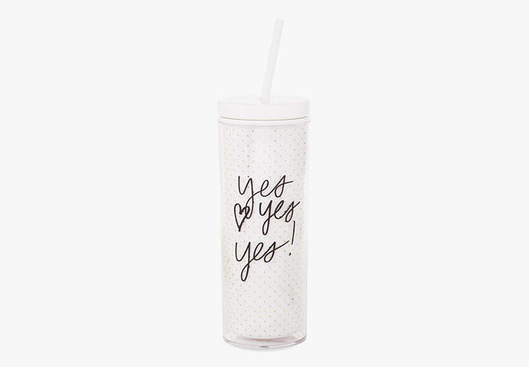 Yes Yes Yes Acrylic Tumbler With Straw, Gold, Product image number 0