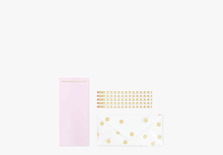 Gold Dot With Script Envelope Pencil Pouch, Gold, Product